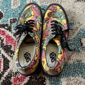 Vans low top abstract Picasso skate shoes, size 9.0 US men